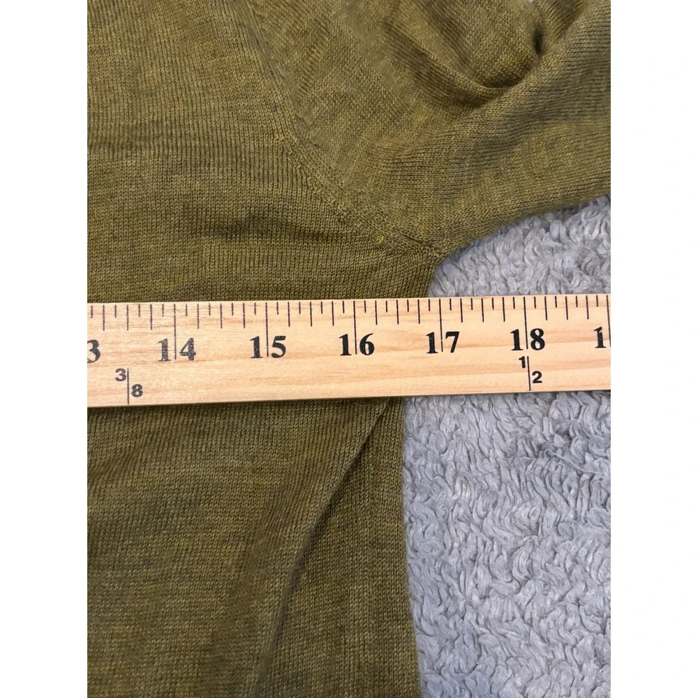 Ann Taylor Loft Cardigan Sweater Womens Small Merino Wool Blend Green V Neck